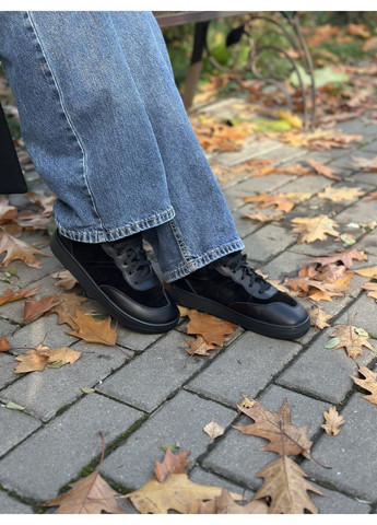 Чорні анатомічні зимові шкіряні кеди Madiro