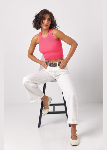 Майка жіноча в рубчик - білий колір Lurex — 324392815