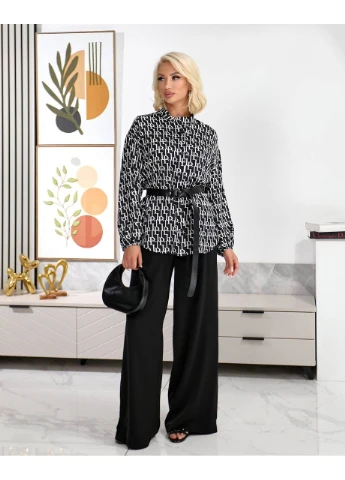 Костюм жіночий брючний штани+сорочка шовкова+майка Fashion (394334989)