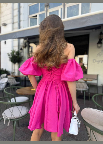 Малинова повсякденний сукня DK/DL Мода без кордонів однотонна