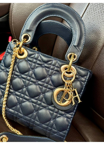 Сумка жіноча Christian Dior Lady mini темно синя Шопер Крістіан Діор Леді No Brand (362495148)