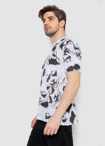 Черно-белая мужская футболка с принтом, 244r6029 Andi