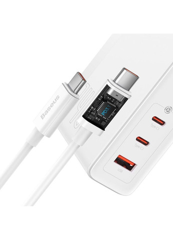 Мережевий зарядний пристрій GaN5 Pro Fast Charger 2C+U 140W EU Cable Type-C to Type-C 240W 1m CCGP100202 White Baseus (270000193)
