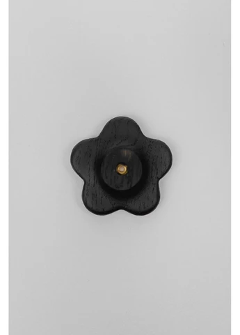 Дерев’яна дитяча меблева ручка-кнопка з дуба Flower квітка 56×54 мм, чорний дуб No Brand (389082425)