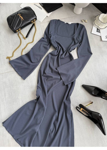 Сіра сукня рубчик No Brand