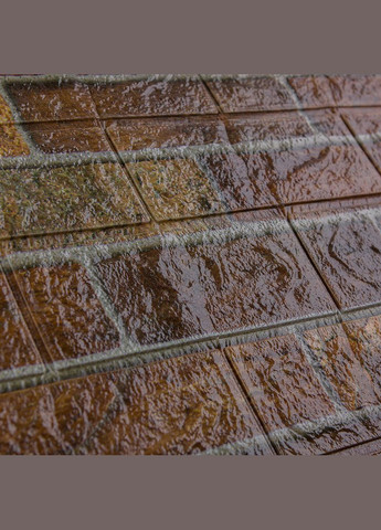 Самоклеющаяся декоративная 3D панель под коричневый екатеринославский кирпич 700х770х3мм 3D Loft (298400722)