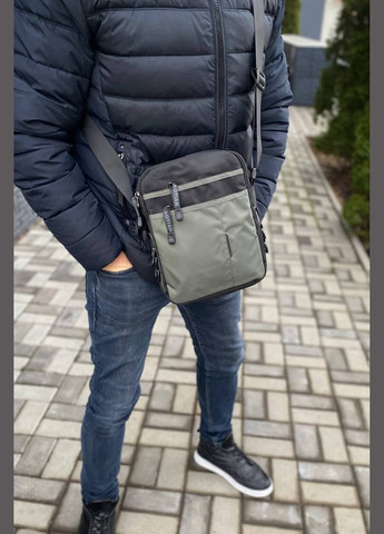 Чоловіча сумка через плече сіра барсетка багато відділень Commander 8 aoitan JP (323459422)