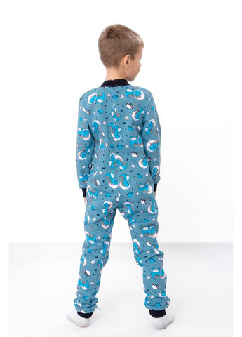 Бірюзова комбінезон-спальник для хлопчика утеплений на блискавці (p-11885) Носи своє