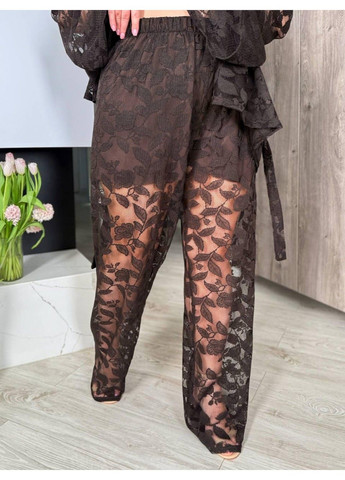 Брючний мереживний костюм двійка Арт: 7066.14, шоколад, розмір 64-72 No Brand (355469634)