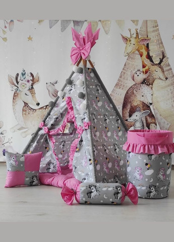 Вигвам для ребенка Сказочные единорожки БОН БОН + корзина для игрушек Полный комплект! No Brand (316257223)