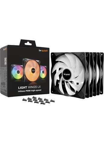 Световые модули Light Wings LX 140mm PWM High-Speed 3-Pack Black (BL130) be quiet! (393532273)