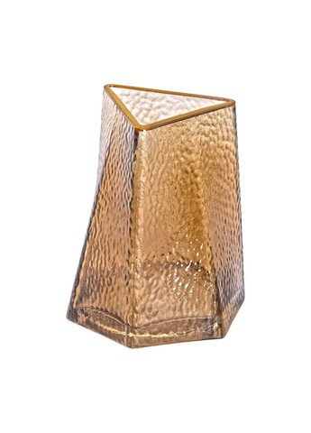 Декоративна трикутна скляна ваза із золотим обідком, 13 x 11,5 x 15,5 см HP-1710-1 Yiwu (370969145)