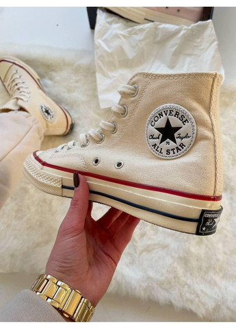 Бежевые демисезонные кеды мужские converse chuck 70 classic high top конверс No Brand