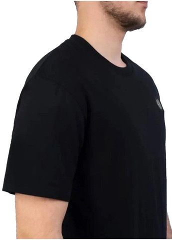 Чорна футболка чоловіча з коротким рукавом Stone Island CLASSIC LOGO