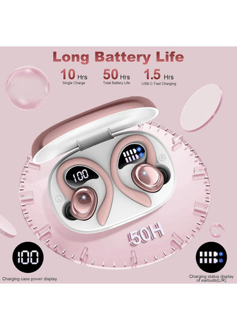 Беспроводные спортивные наушники S75 Bluetooth 5.4 50 часов IP7 водонепроницаемые No Brand (362706331)