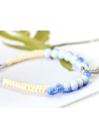 Легкий жіночий браслет з керамічними намистинами "Blue" (синій) China (367623287)