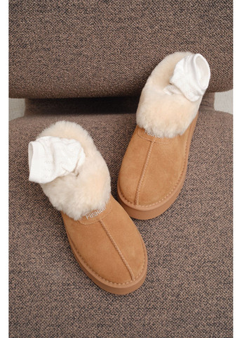 Короткі зимові замшеві уггі рудого кольору з бежевою опушкою, тепле та стильне взуття для щоденного носіння Hengji (363984993)