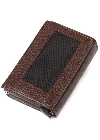 Мужской картхолдер в три сложения с автоматическим механизмом из натуральной кожи флотар 21934 Коричневый Canpellini (331913367)