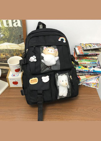 Рюкзак 10456 мужской женский детский школьный портфель черный No Brand (326487522)