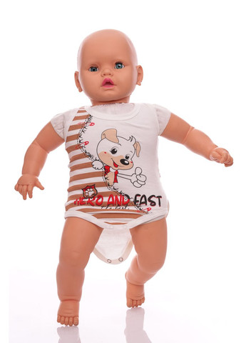 Боді майка для хлопчика інтерлок Песик бежевий 62 см (39829) findik (296193151)