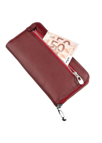 Універсальний жіночий клатч на блискавки 18865 Червоний st leather (390059337)