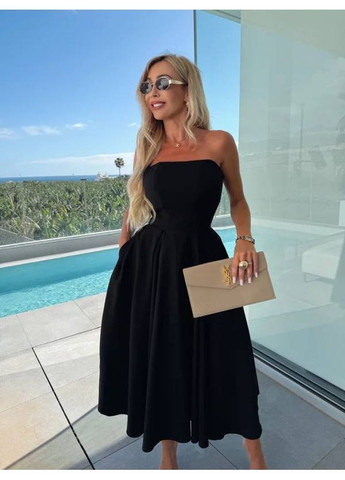 Чорна святковий, вечірня жіноча сукня елегантна а-силует Style Point однотонна