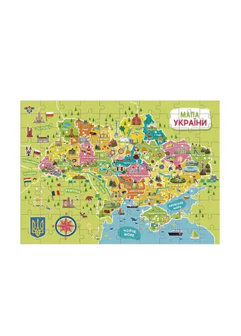Пазлы классические "Карта Украины" 300706, 100 элементов DoDo Toys (389139249)