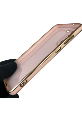 Чохол для Galaxy S21 FE (SM-G990B) глянцевий із захистом камери із золотою окантовкою на самсунг с21 фе пудровий gs1 Samsung (366232954)
