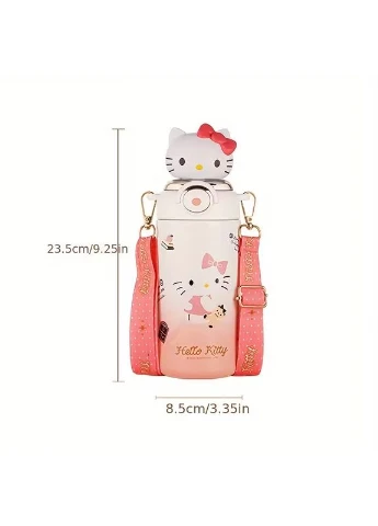 Дитячий термос Hello Kitty 600 мл, з соломинкою, Рожева (66576) Sanrio (399974223)