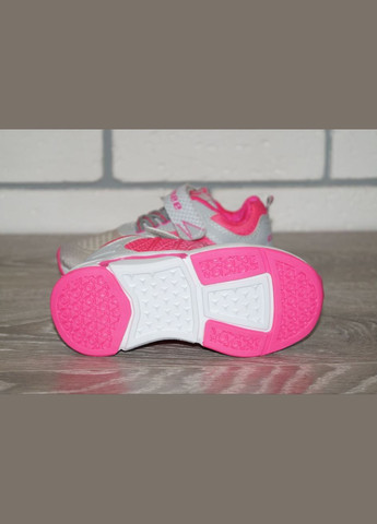 Розовые демисезонные кроссовки для девочки розовые с серым Clibee