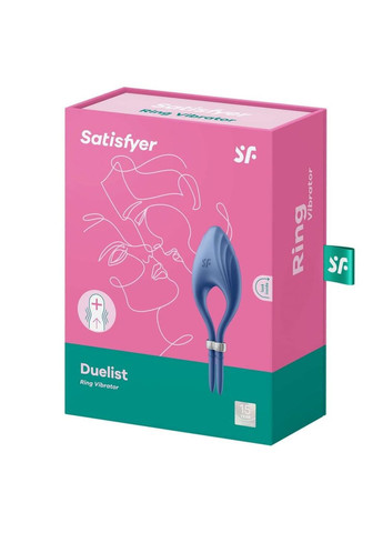 Регульоване ерекційне кільце з вібрацією Duelist, синій Satisfyer (347313694)