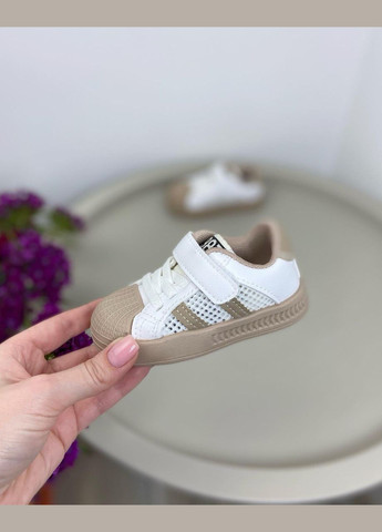 Бежеві літні дитячі кросівки білі 968 No Brand