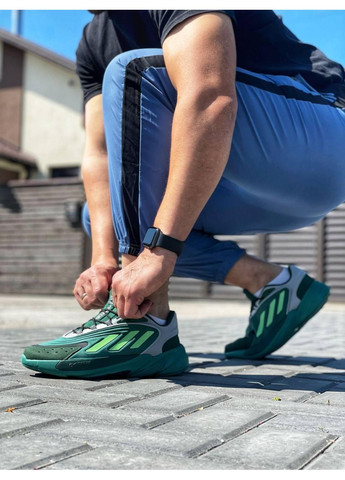 Серые демисезонные кроссовки мужские adidas ozelia green адидас озелия No Brand