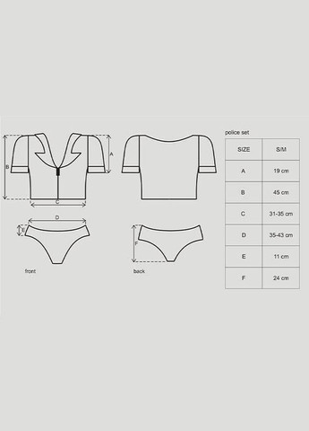 Эротический костюм полицейского Police set черный - CherryLove Obsessive (282966977)