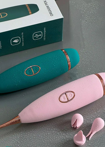 Двусторонний вибратор для стимуляции клитора с вакуумом розовый No Brand (316651866)