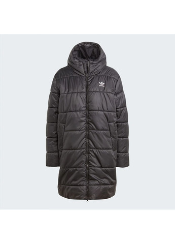 Черная женская парка adicolor long jacket black ii8456 adidas