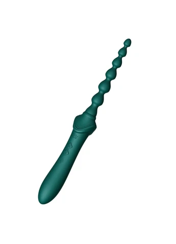 Мультифункциональный вибратор — Bess 2 Turquoise Green, 4 насадки, подогрев Zalo (385656867)