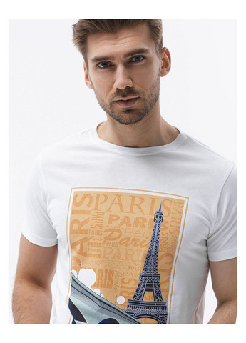 Біла футболка чоловіча з коротким рукавом Ombre