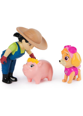 Щенячий патруль Набор игровых фигурок Скай, фермер Юми и свинка Оригинал Paw Patrol Spin Master (371646038)