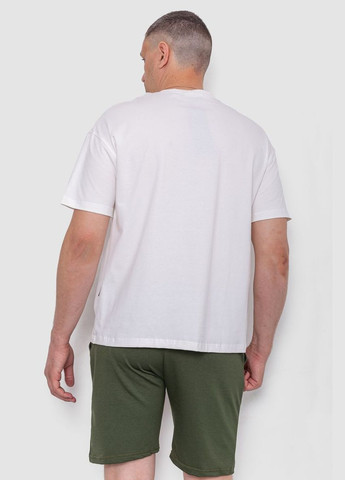 Молочная футболка мужская с принтом 241r2004 с длинным рукавом Ager