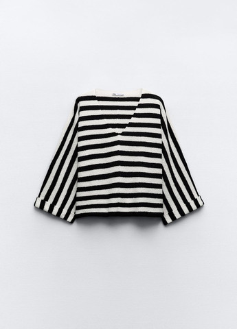 Чорно-білий демісезонний светр Zara