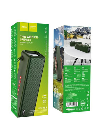 Портативна колонка wireless speaker Dark Green (6931474741653) Hoco HC3 Bounce sports (372473506)