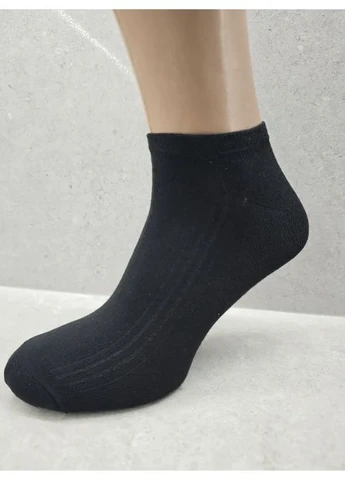 Чёрные носки мужские короткие бамбук black 41-45 р. Дукат полоска (388967930)