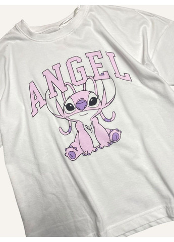 Синій костюм комплект дитячий підлітковий літній на дівчинку ліло і стіч футболка+шорти, білий, синій Primark