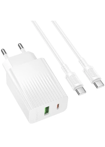 МЗП BAS76A Source PD30W+QC3.0 (1USB-A/1C) + кабель Type-C to Type-C Borofone (378779623)