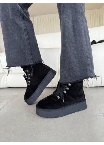 Уги з натуральної замші та хутром без надписів No Brand (362917340)