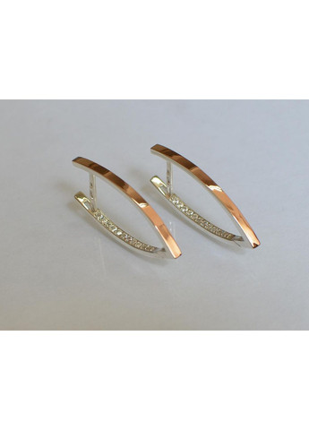 Серебряные серьги со вставками из золота Silver Style (366813339)