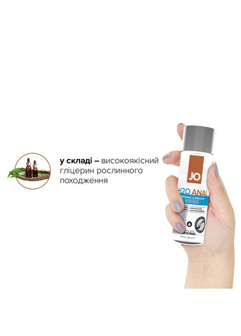 Анальная смазка ANAL H2O — ORIGINAL (60 мл) на водной основе, растительный глицерин Jo (334319767)