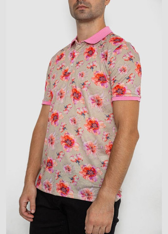 Розовая футболка-поло мужское с принтом для мужчин Ager