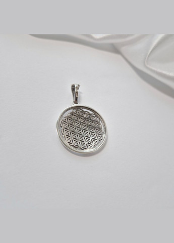 Срібна підвіска оберіг амулет Квітка Життя Срібло 925 проби Родоване 93647 4.30г No Brand (308369764)